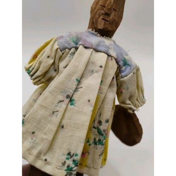 ANTIQUE VTG WOOD CARVED FOLK ART DOLL PRIMITIVE 6" - Picture 12 of 16